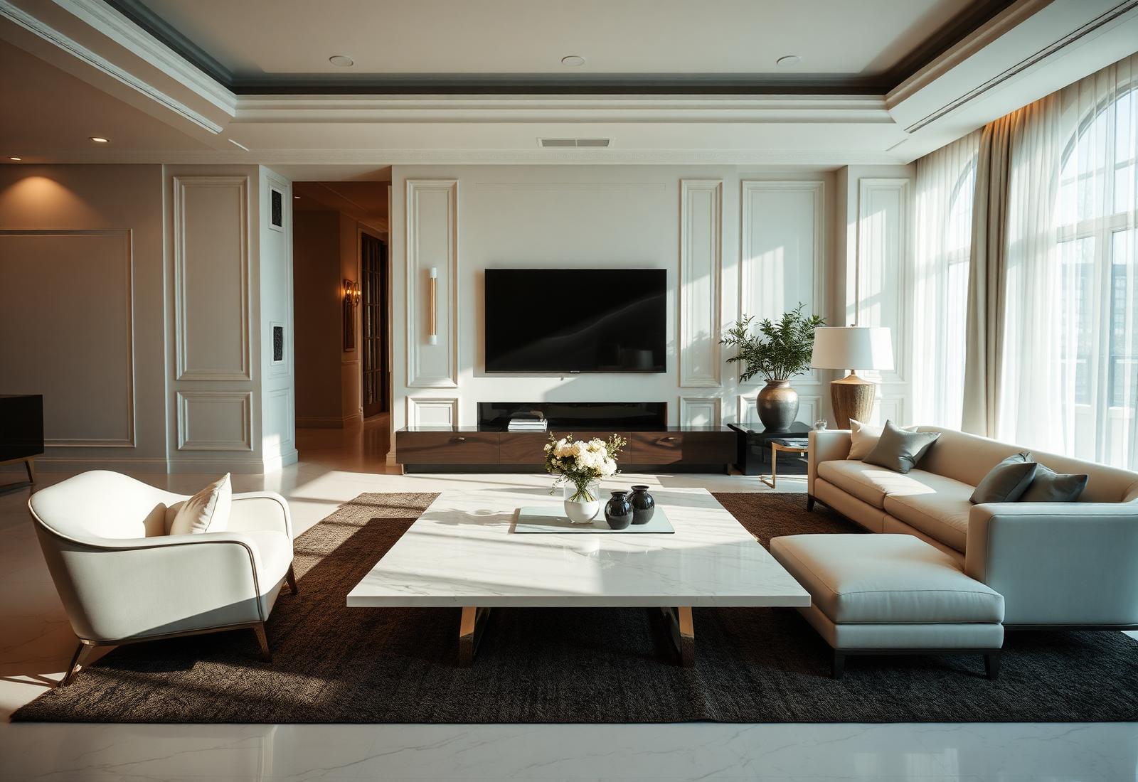 Immaculately clean, elegantly furnished living room